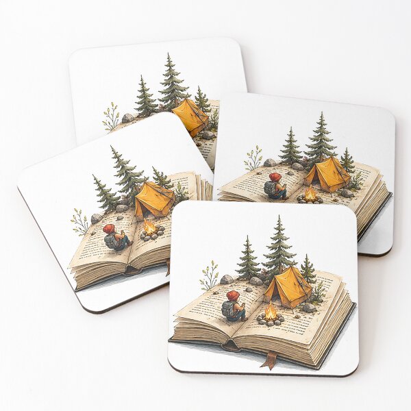 Item preview, Book Camp Tiny Explorer Watercolor Illustration designed and sold by Sara-Ai.