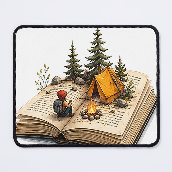 Item preview, Book Camp Tiny Explorer Watercolor Illustration designed and sold by Sara-Ai.