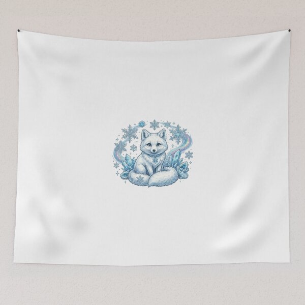 Item preview, Arctic Fox Snowflake Winter Illustration designed and sold by GrzywaM.