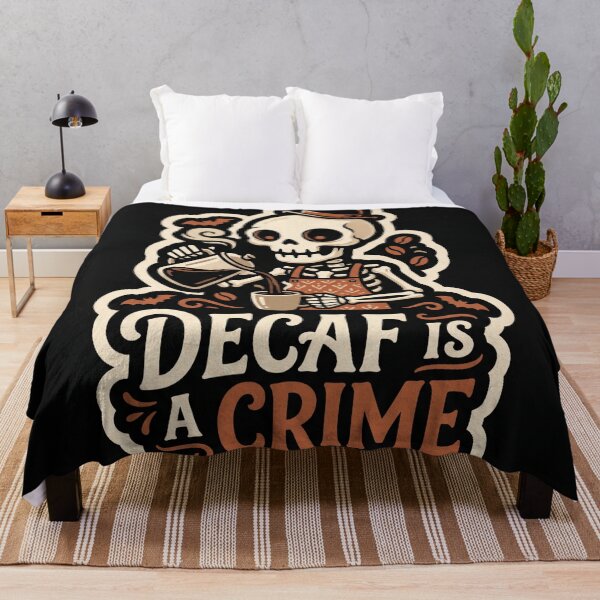 Item preview, Decaf Is A Crime Skeleton Coffee designed and sold by Illustration Rk.