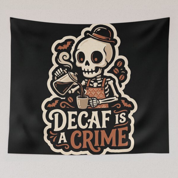 Item preview, Decaf Is A Crime Skeleton Coffee designed and sold by Illustration Rk.