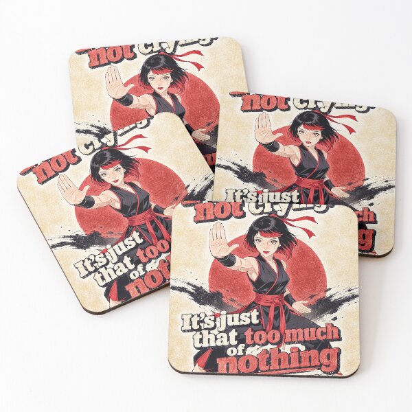 Item preview, I'm Not Crying Too Much Of Nothing - Retro Ninja Girl Pop Art designed and sold by Hen-C-Art.