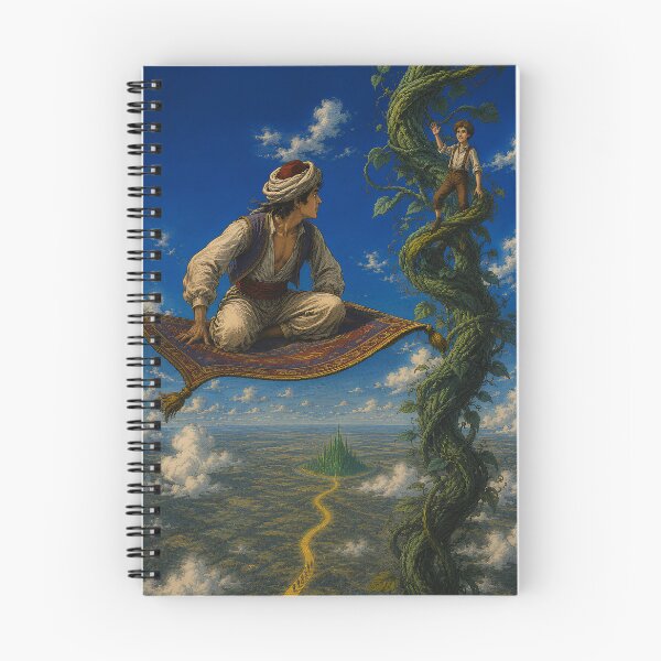 Item preview, Aladdin, Jack and the Wizard of Oz Crossover | Flying Carpet, Beanstalk & Emerald City Fantasy Illustration designed and sold by Extravanganzza.
