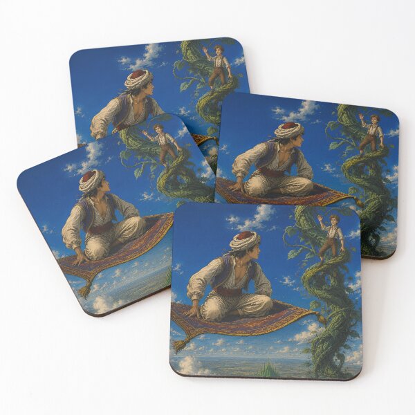 Item preview, Aladdin, Jack and the Wizard of Oz Crossover | Flying Carpet, Beanstalk & Emerald City Fantasy Illustration designed and sold by Extravanganzza.