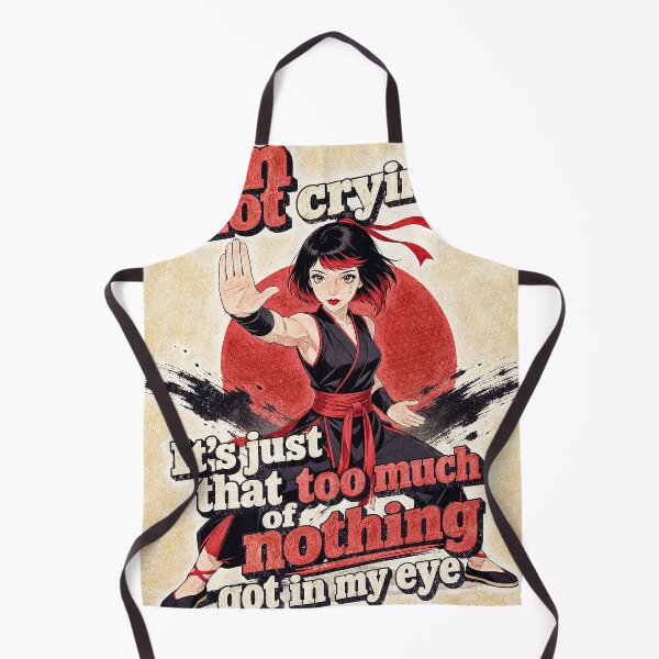 Item preview, I'm Not Crying Too Much Of Nothing - Retro Ninja Girl Pop Art designed and sold by Hen-C-Art.