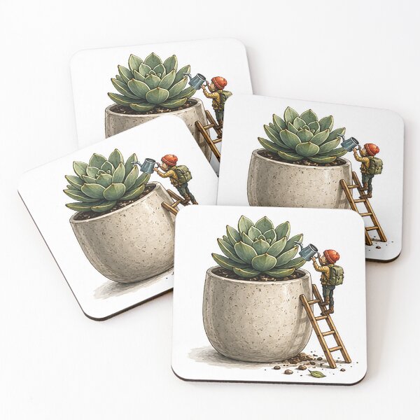 Item preview, Tiny Gardener Watering Succulent Plant designed and sold by Sara-Ai.