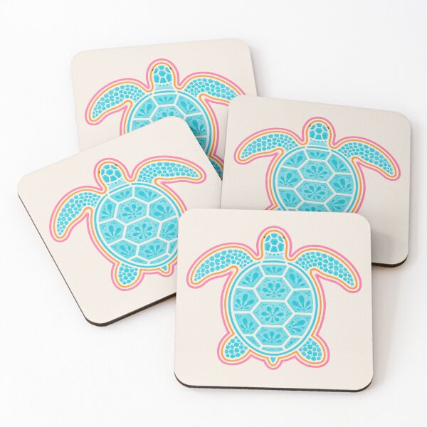 Item preview, Colorful Sea Turtle Art Print | Tropical Ocean Mosaic Illustration | Coastal Wall Art designed and sold by vitag.