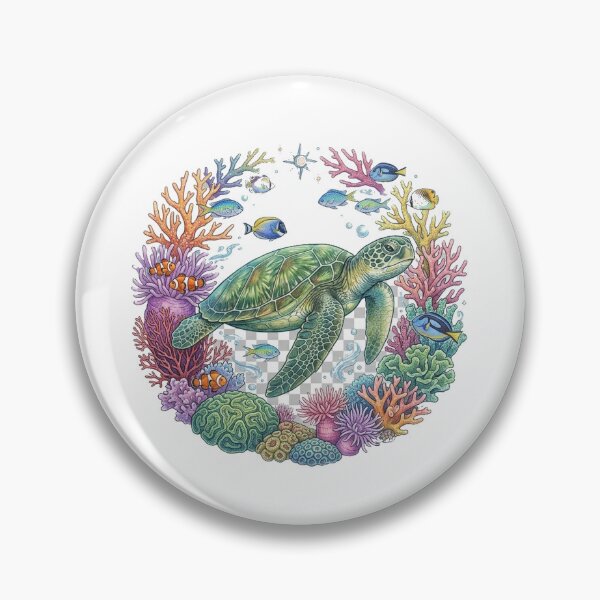 Item preview, Sea Turtle Coral Reef Illustration designed and sold by GrzywaM.