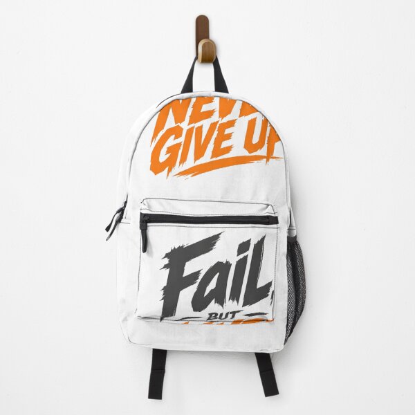 Item preview, Fail But Never Give Up Motivational Quote designed and sold by ItaloVibes.