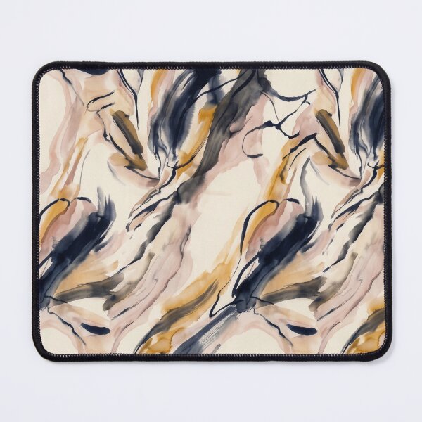 Item preview, Abstract Paint Swatch Pattern | Mustard Brown Black Brushstroke Design | Modern Earth Tone Textile Print designed and sold by Softbear Atelier.