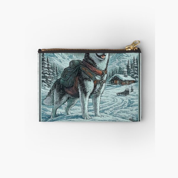Item preview, Vintage Alaska Travel Poster | Siberian Husky Winter Adventure | Retro Dog Lover Gift designed and sold by TeeVibeHaus.