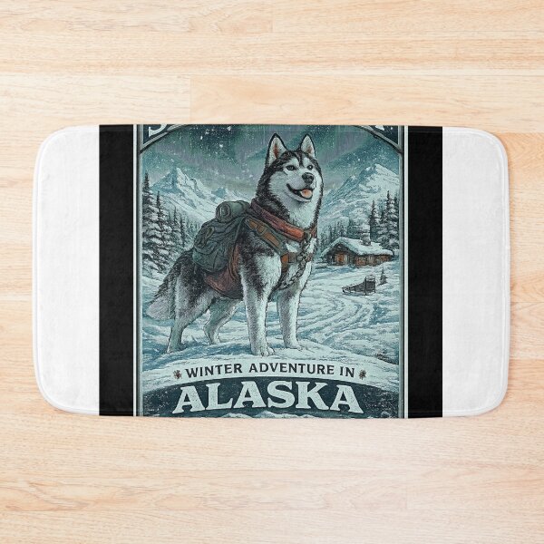 Item preview, Vintage Alaska Travel Poster | Siberian Husky Winter Adventure | Retro Dog Lover Gift designed and sold by TeeVibeHaus.