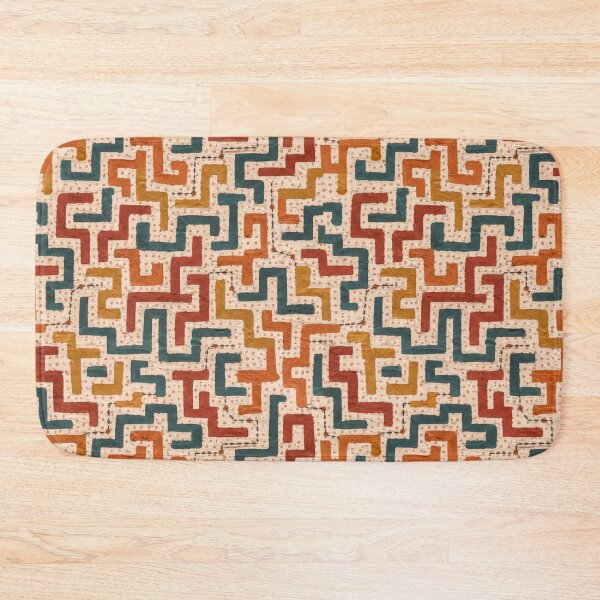 Item preview, Hidden Ways Earth Tone Maze Pattern | Rustic Geometric Seamless Surface Design designed and sold by SWSandraWechner.