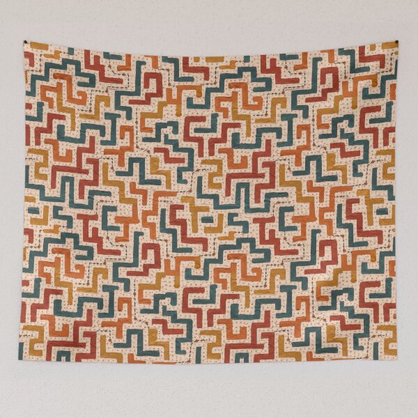 Item preview, Hidden Ways Earth Tone Maze Pattern | Rustic Geometric Seamless Surface Design designed and sold by SWSandraWechner.