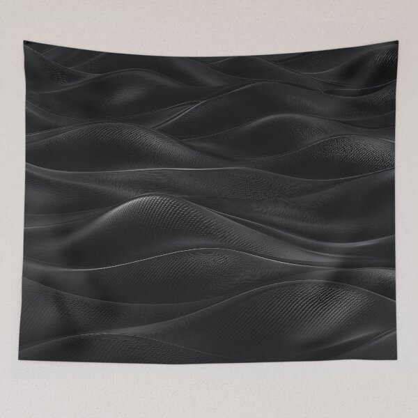 Item preview, Luxury Black Carbon Fiber Abstract Minimalist Waves designed and sold by Aimaniia666.