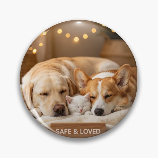 Item preview, Safe & Loved Pet Friendship Labrador Corgi Kitten designed and sold by BagFactoryUK.