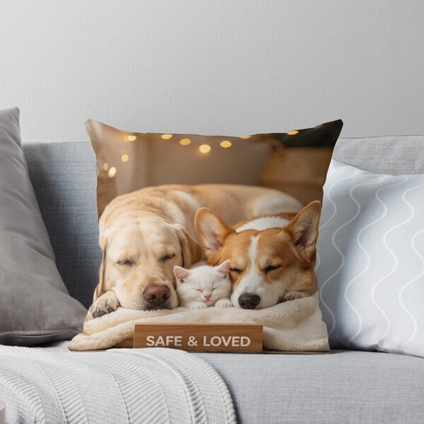 Item preview, Safe & Loved Pet Friendship Labrador Corgi Kitten designed and sold by BagFactoryUK.