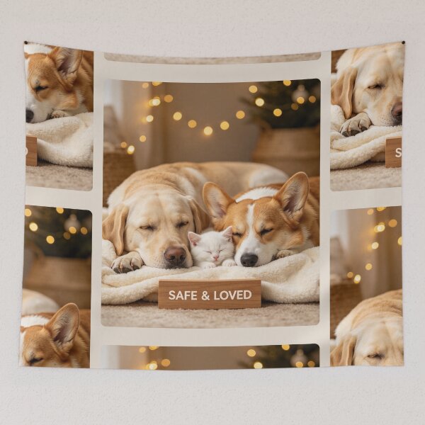 Item preview, Safe & Loved Pet Friendship Labrador Corgi Kitten designed and sold by BagFactoryUK.