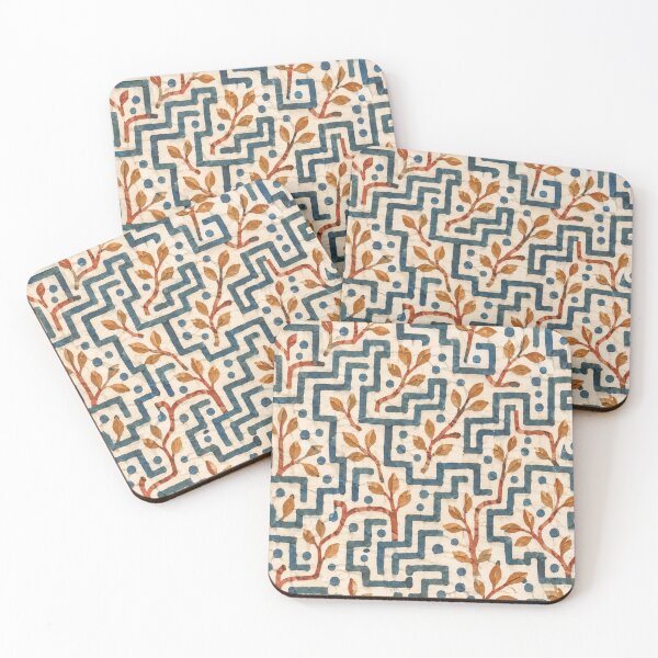 Item preview, Hidden Ways Botanical Maze Pattern with Leaves | Seamless Geometric Nature Surface Design designed and sold by SWSandraWechner.