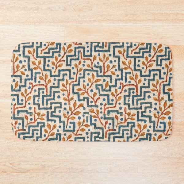 Item preview, Hidden Ways Botanical Maze Pattern with Leaves | Seamless Geometric Nature Surface Design designed and sold by SWSandraWechner.