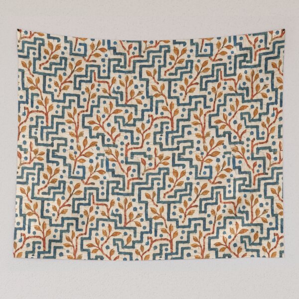 Item preview, Hidden Ways Botanical Maze Pattern with Leaves | Seamless Geometric Nature Surface Design designed and sold by SWSandraWechner.