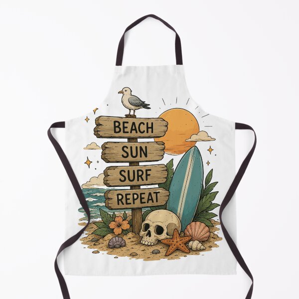 Item preview, Beach Sun Surf Repeat | Vintage Summer Surf Lifestyle Design designed and sold by RidaSalArt.