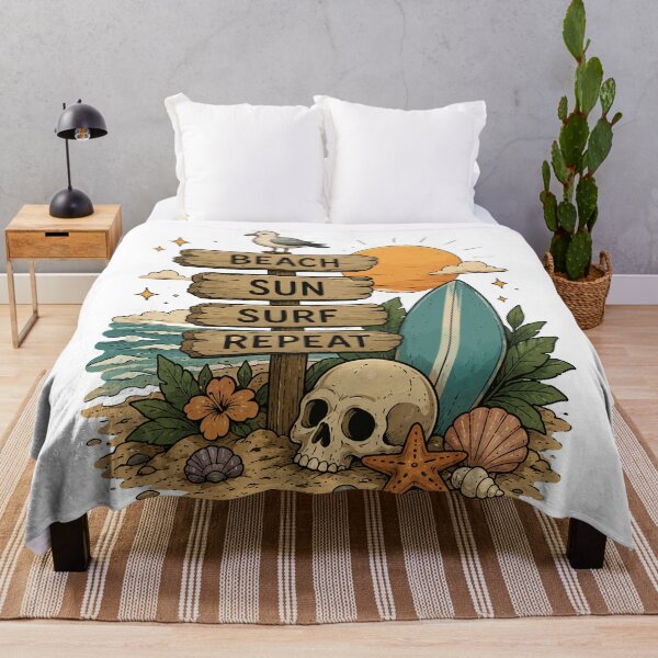 Item preview, Beach Sun Surf Repeat | Vintage Summer Surf Lifestyle Design designed and sold by RidaSalArt.