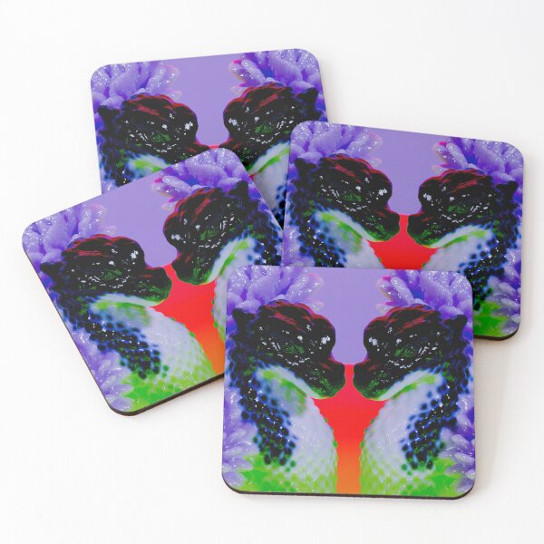 Item preview, Mirrored Neon Dragons In Bloom designed and sold by bubblegoth.