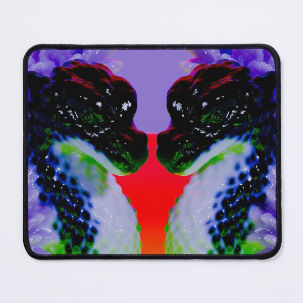 Item preview, Mirrored Neon Dragons In Bloom designed and sold by bubblegoth.
