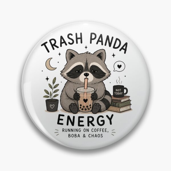 Item preview, Trash Panda Energy – Cute Raccoon Drinking Boba Coffee | Funny Kawaii Cottagecore Design designed and sold by 1234saad.