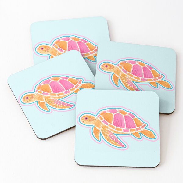 Item preview, Pink Sea Turtle Art Print | Vibrant Tropical Ocean Illustration | Coastal Beach Wall Art designed and sold by vitag.