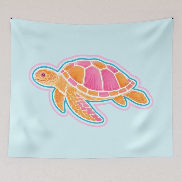 Item preview, Pink Sea Turtle Art Print | Vibrant Tropical Ocean Illustration | Coastal Beach Wall Art designed and sold by vitag.