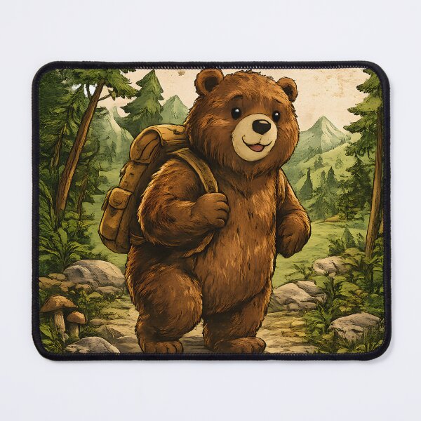 Item preview, Adventure Bear Hiking Vintage T-Shirt designed and sold by Santuário da Bicharada.