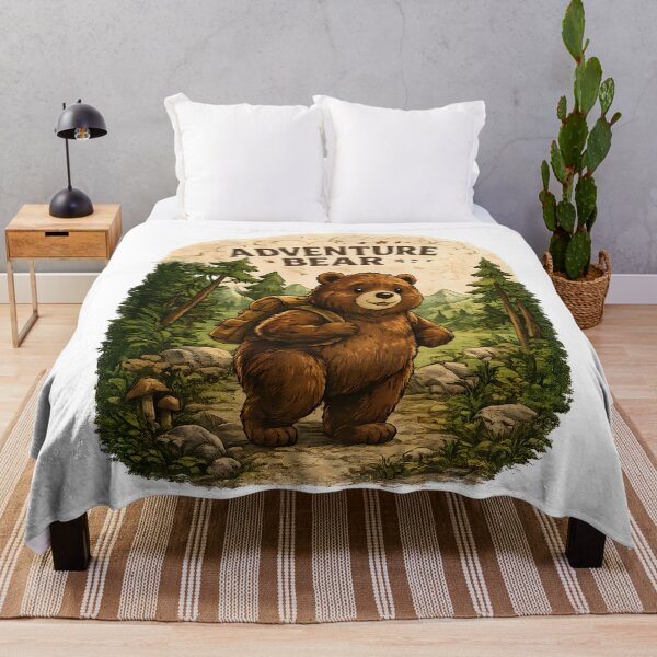 Item preview, Adventure Bear Hiking Vintage T-Shirt designed and sold by Santuário da Bicharada.