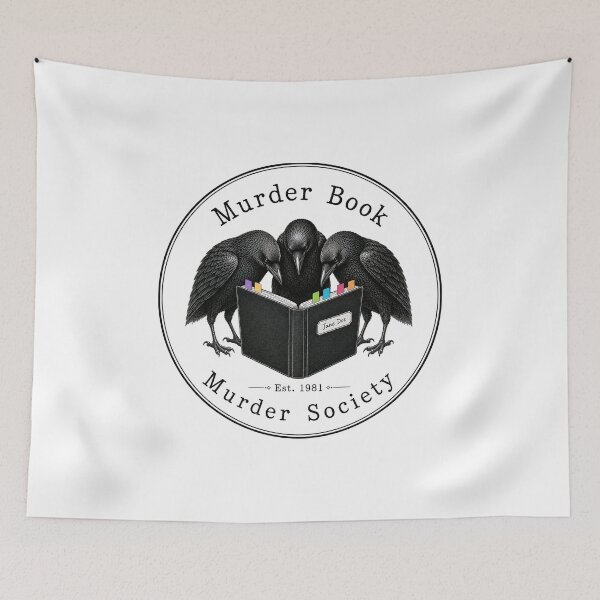 Item preview, Murder Book Society – Gothic Crow Book Club | Vintage Dark Academia Reading Club Design designed and sold by UpperClassThreads.