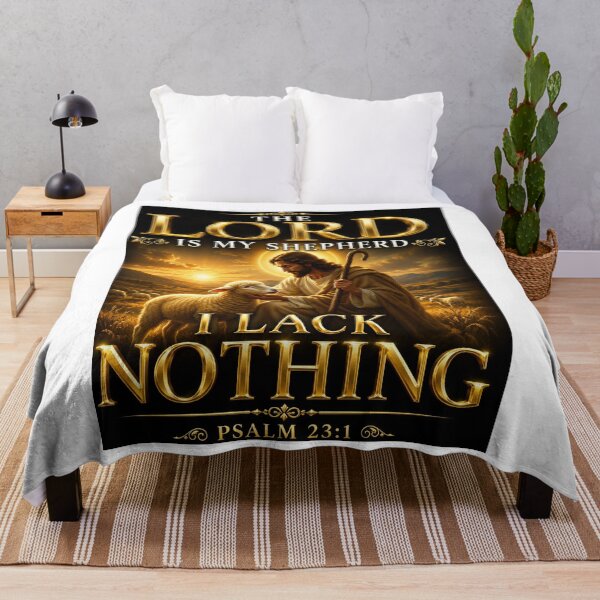 Item preview, THE LORD IS MY SHEPHERD, I LACK NOTHING | Psalm 23:1 | Christian Wall Art, Mug, Tote Bag & Home Décor Design designed and sold by KINGDOM GOLD STUDIO.