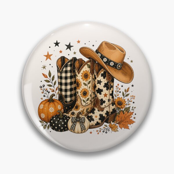 Item preview, Cowboy Boots Checkered Fall, Fall Pumpkin, Polka Dots Fall, Western Cowgirl Autumn designed and sold by Sprinkle12345.