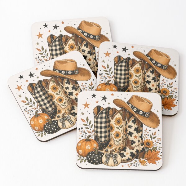 Item preview, Cowboy Boots Checkered Fall, Fall Pumpkin, Polka Dots Fall, Western Cowgirl Autumn designed and sold by Sprinkle12345.