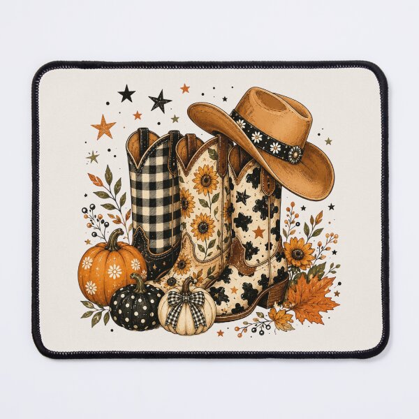 Item preview, Cowboy Boots Checkered Fall, Fall Pumpkin, Polka Dots Fall, Western Cowgirl Autumn designed and sold by Sprinkle12345.