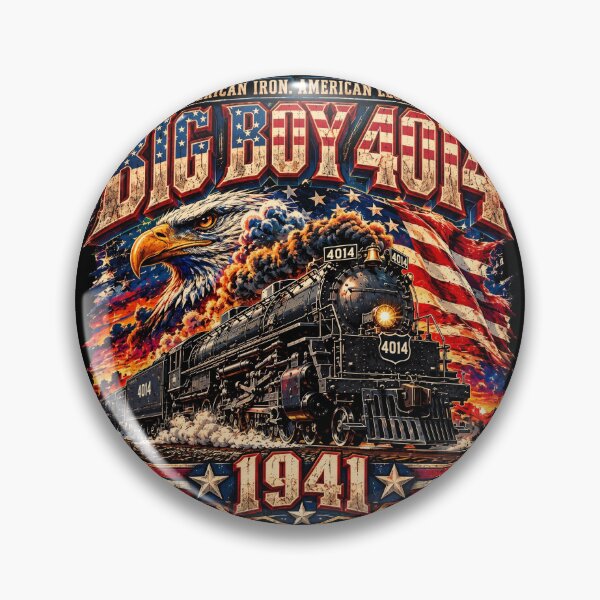 Item preview, Vintage 1941 Steam Locomotive Patriotic American Eagle Flag designed and sold by Vermanartist.
