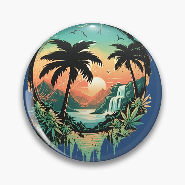 Item preview, Tropical Oasis Sunset Circular Graphic designed and sold by digitalbob60.