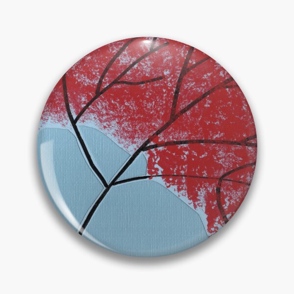 Item preview, Abstract Red Tree Leaves on Blue designed and sold by Kristy Carpenter.