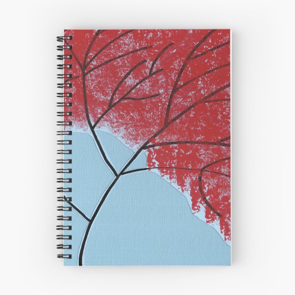 Item preview, Abstract Red Tree Leaves on Blue designed and sold by Kristy Carpenter.