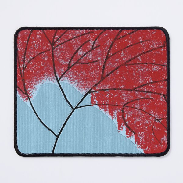 Item preview, Abstract Red Tree Leaves on Blue designed and sold by Kristy Carpenter.