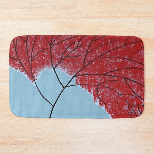 Item preview, Abstract Red Tree Leaves on Blue designed and sold by Kristy Carpenter.