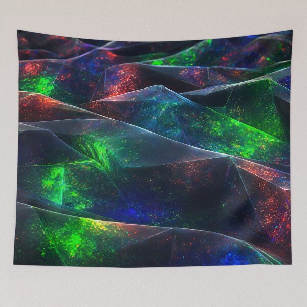 Item preview, Mystical Black Opal Iridescent Crystal Geometric Waves designed and sold by Aimaniia666.
