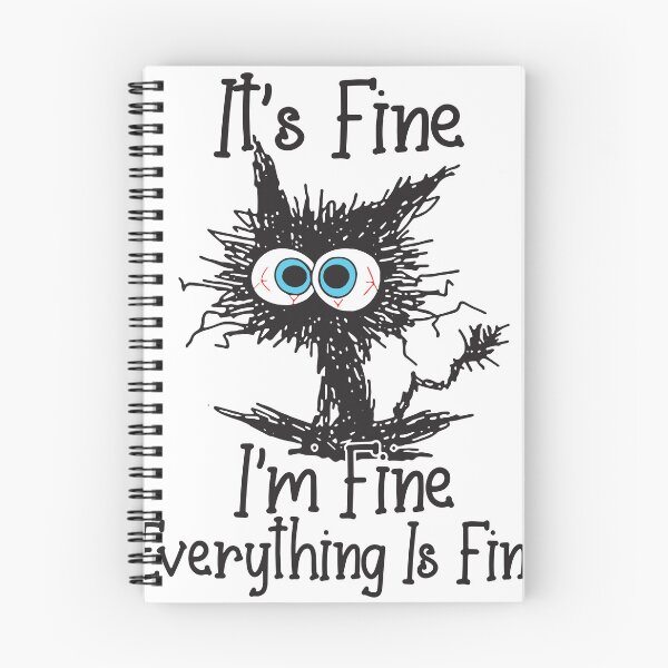 Item preview, Funny Black Cat It's Fine I'm Fine Everything Is Fine Gift for Cat Lovers - Funny Cat Shirt designed and sold by VisionGraphic.