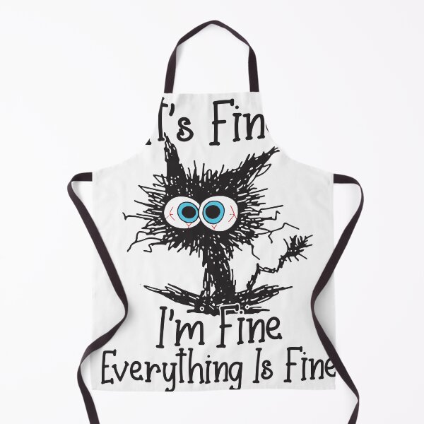 Item preview, Funny Black Cat It's Fine I'm Fine Everything Is Fine Gift for Cat Lovers - Funny Cat Shirt designed and sold by VisionGraphic.