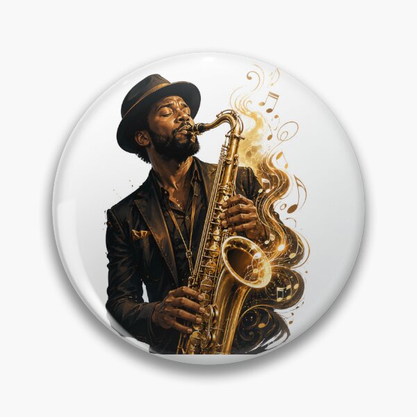 Item preview, Soulful Saxophonist – Golden Jazz Music Art designed and sold by MarekoraStudio.