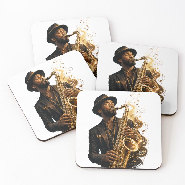 Item preview, Soulful Saxophonist – Golden Jazz Music Art designed and sold by MarekoraStudio.
